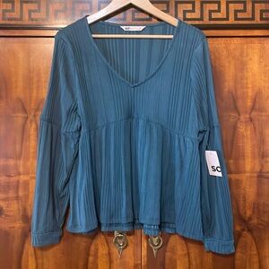 SO Girls/Juniors Size Medium casual top Long Sleeve color Night Blue NWT